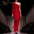 red sequin prom dress